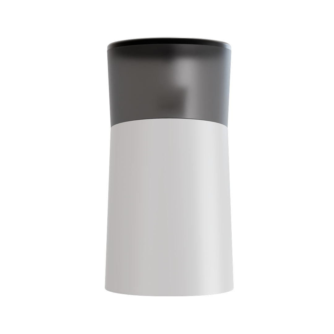 Back views of the automatic cat feeder showing the food dispenser and design.