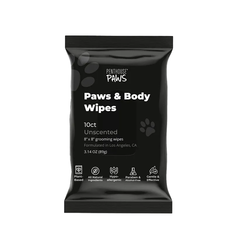 Penthouse Paws paws and body wipes unscented.