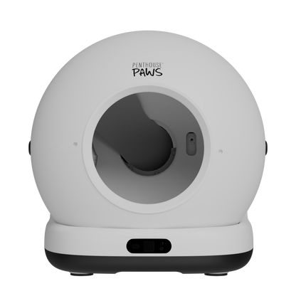 Front view of the Litter IQ smart self-cleaning litter box.