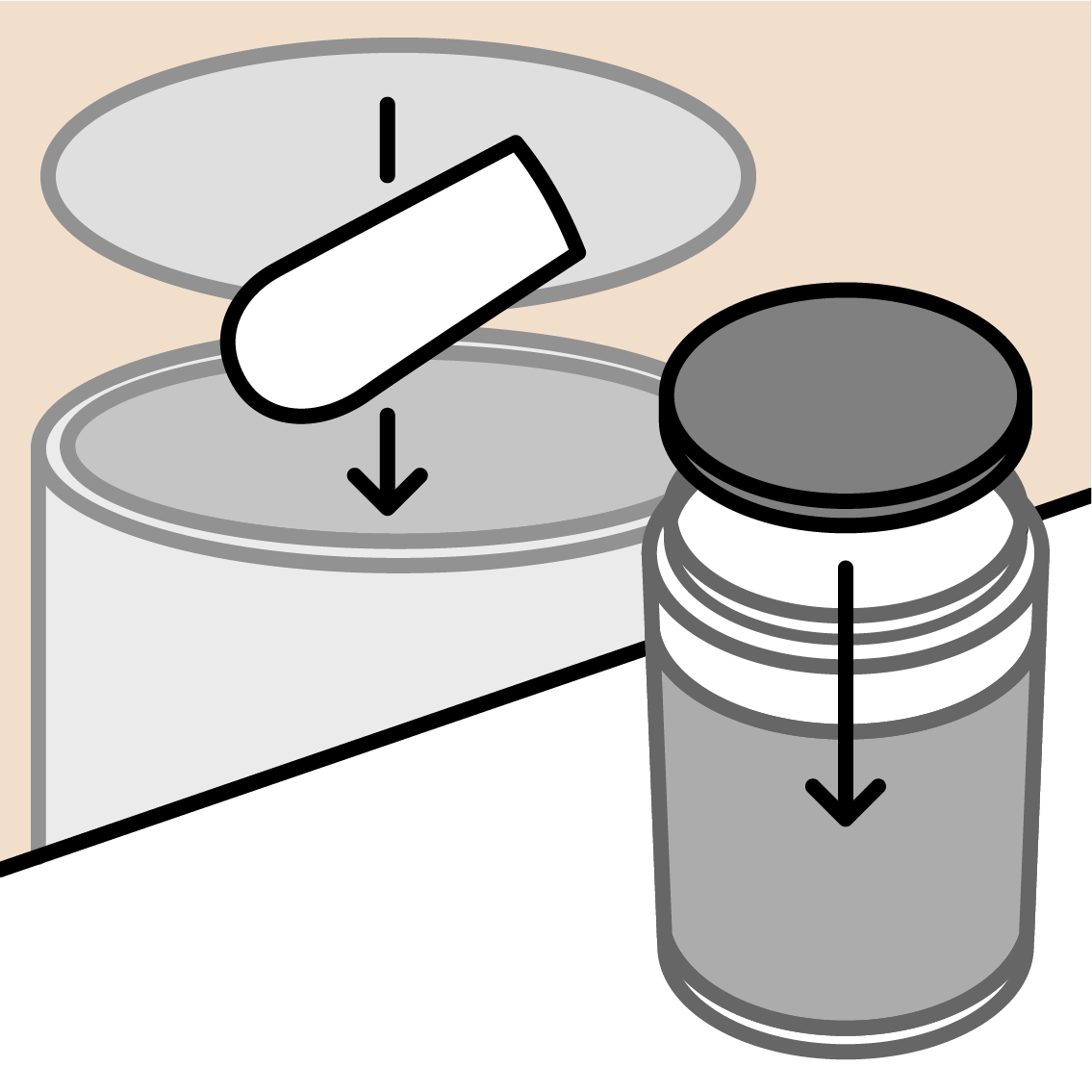 A cartoon showing a dental finger wipe going into the garbage can.