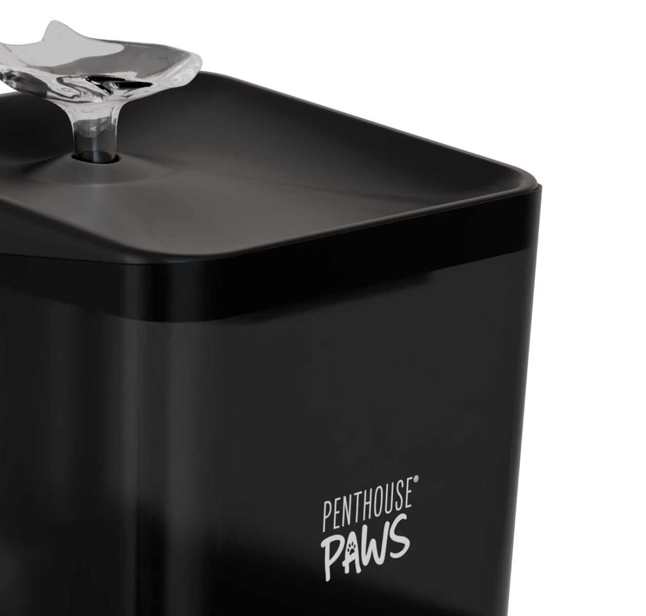 Penthouse Paws pet water fountain close-up. 
