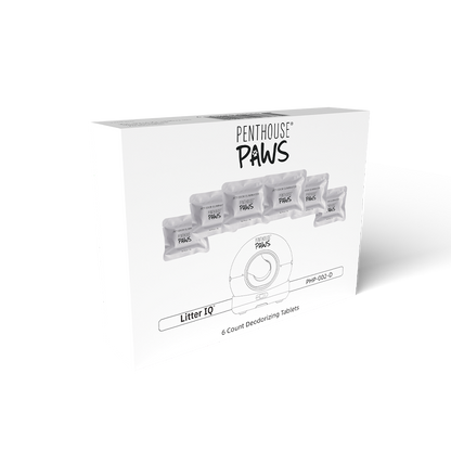 Penthouse Paws Litter IQ Deodorizer Tablets 6-pack box.