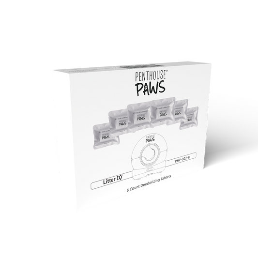 Penthouse Paws Litter IQ Deodorizer Tablets 6-pack box.