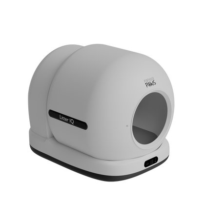 Angled view of the Litter IQ automatic self-cleaning cat litter box.
