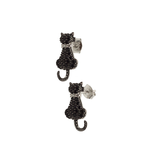 Black Cat Stud Earrings