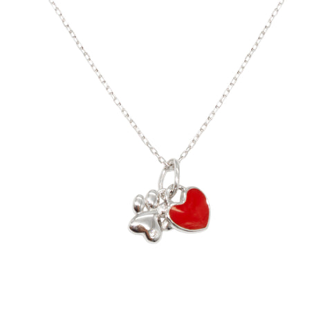 Paw Heart Pendant Necklace