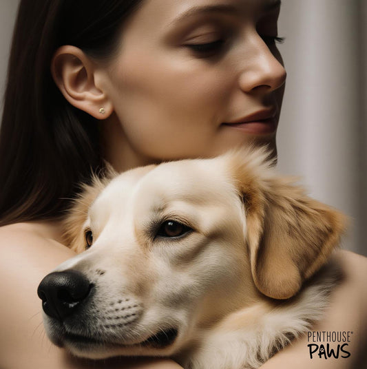 14K Gold Paw Print Stud Earrings with Screw Backs